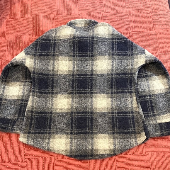 Wool Women’s small plaid checkered shirt Eclipse blue / gray - Picture 10 of 12